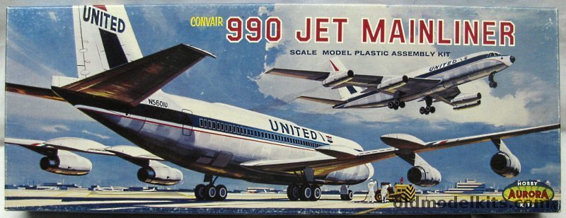 Aurora 1/107 Convair 990 Jet Mainliner, 397-198 plastic model kit